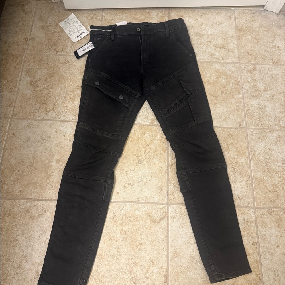 G-Star Raw Black Skinny Cargo Jeans